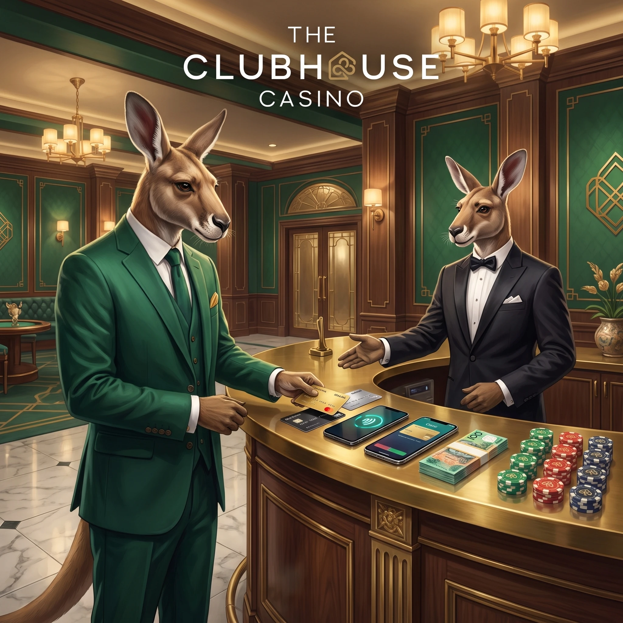 AUD cards and digital payment methods at The Clubhouse Casino