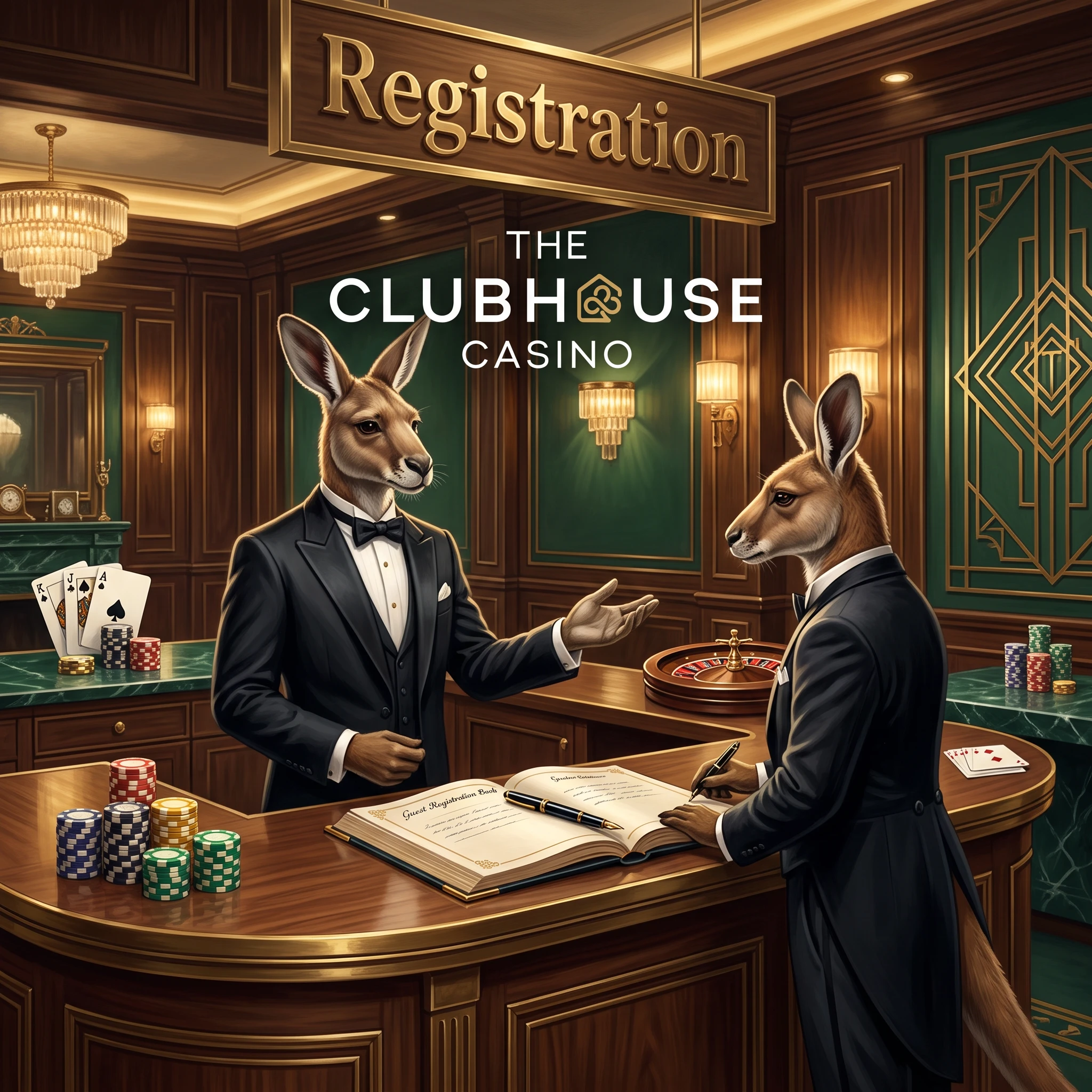The Clubhouse Casino registration desk for Australian players